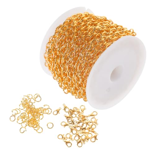 LALAFINA Goldene Kreuzkette für Schmuckherstellung Metallkette mit Karabiner und Biegeringen DIY und Armbänder Langlebige und Praktische Schmuckzubehörteile LALAFINA Goldene Kreuzkette für Schmuckherstellung Metallkette mit Karabiner und Biegeringen DIY und Armbänder Langlebige und Praktische Schmuckzubehörteile von LALAFINA
