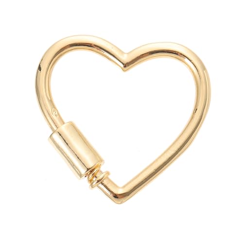 LALAFINA Herzförmiger Schraubkarabiner Verschluss für Diy Schmuck und Schlüsselanhänger Langlebig und Einfach zu Bedienen von LALAFINA