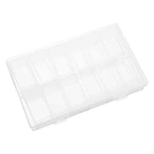 LALAFINA Kompakte Kunststoffbox mit Fächern für Nagelkunst und Zubehör Transparente Aufbewahrungsbox Lebensmittelechtem für Schmuck Bastelbedarf und Kleine Gegenstände LALAFINA Kompakte Kunststoffbox mit Fächern für Nagelkunst und Zubehör Transparente Aufbewahrungsbox Lebensmittelechtem für Schmuck Bastelbedarf und Kleine Gegenstände von LALAFINA