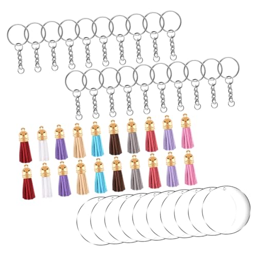 LALAFINA Teiliges Diy Acryl Schlüsselanhänger Set mit Klaren Kreis Scheiben Hochwertigen Schlüsselringen Ketten und Bunten Quasten Robustes Material für Kreative Personalisierte LALAFINA Teiliges Diy Acryl Schlüsselanhänger Set mit Klaren Kreis Scheiben Hochwertigen Schlüsselringen Ketten und Bunten Quasten Robustes Material für Kreative Personalisierte von LALAFINA