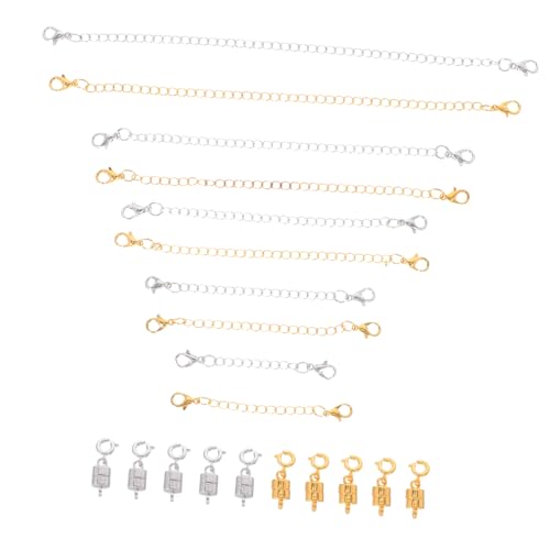 LALAFINA Verstellbare Halskette Verlängerungskette mit Magnetverschluss Diy Armband und Halskette Bastelbedarf Teiliges Set Silber und Gold von LALAFINA