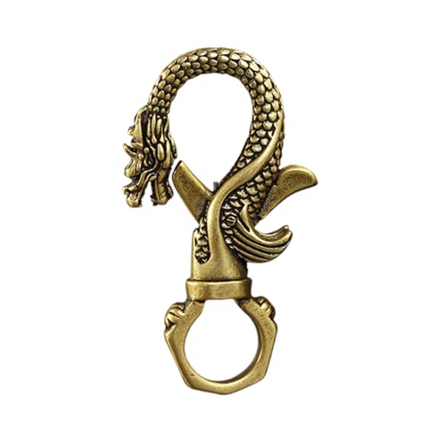 LALAFINA Vintage Messing Schlüsselanhänger mit Chinesischem Drachen Design Drehbarer Karabiner Robuster Metall Schlüsselclip Leichter und Langlebiger Schlüsselring für Gürtel und Taschen LALAFINA Vintage Messing Schlüsselanhänger mit Chinesischem Drachen Design Drehbarer Karabiner Robuster Metall Schlüsselclip Leichter und Langlebiger Schlüsselring für Gürtel und Taschen von LALAFINA