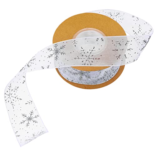 LALAFINA Weihnachtsgeschenkband Hochwertiges DIY Weihnachtsband mit Schneeflockenmuster Silber für Festliche Dekoration und Geschenkverpackung LALAFINA Weihnachtsgeschenkband Hochwertiges DIY Weihnachtsband mit Schneeflockenmuster Silber für Festliche Dekoration und Geschenkverpackung von LALAFINA