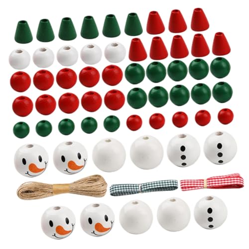 LALAFINA Xmas Holzperlen Set für DIY Bastelarbeiten Bunte Holzperlen für Weihnachtsdekoration Schneemann Anhänger Langlebiges Material für Kreative Winterprojekte LALAFINA Xmas Holzperlen Set für DIY Bastelarbeiten Bunte Holzperlen für Weihnachtsdekoration Schneemann Anhänger Langlebiges Material für Kreative Winterprojekte von LALAFINA