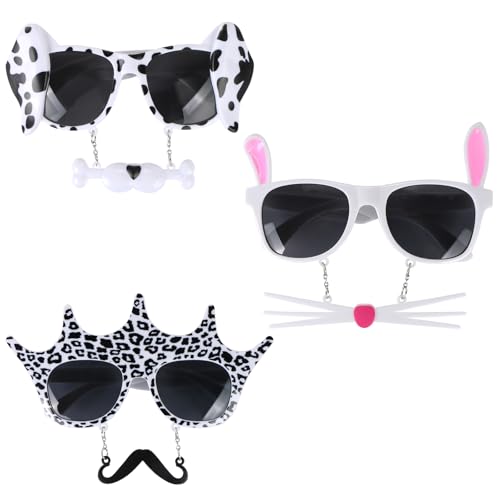 LALASTYLE Lustiges Brillen-Set, Partybrille mit verrückten Designs, perfekt für Kostüme, Fotoautomaten und Themen-Events, 3 Paar von LALASTYLE