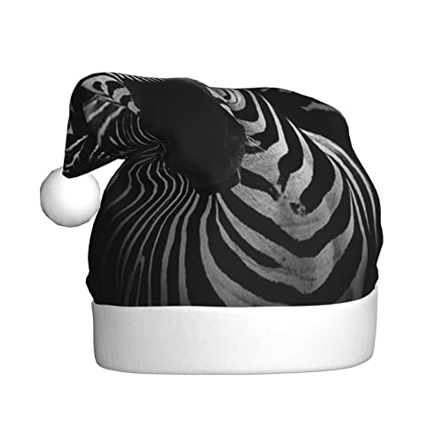 LAMAME Weihnachtsmütze Zebramuster Partydekoration Weihnachtsmann Hut Plüsch von LAMAME