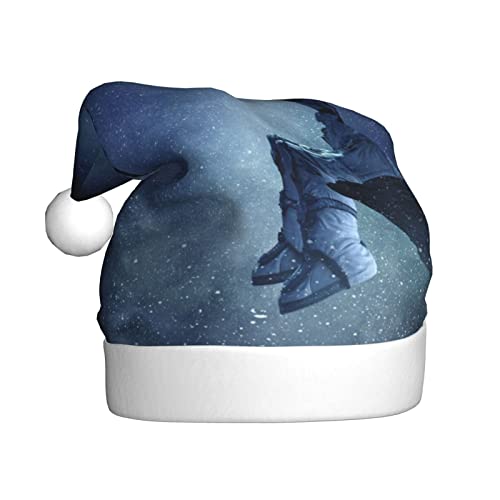 LAMAME Weltraum Astronaut bedruckt Weihnachten Hut Urlaub Party Dekoration Plüsch Hut Weihnachten von LAMAME