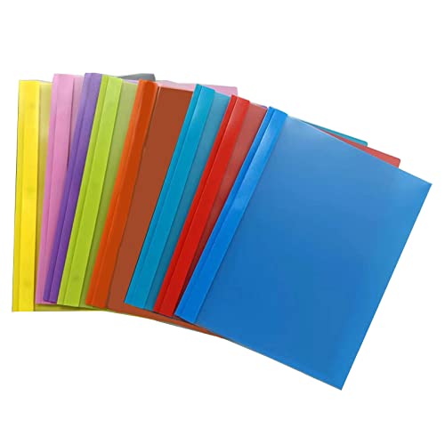 8 x Ordner mit Taschen und Zinken, robuste Ordner mit Taschen, Briefgröße, sortiert in 8 Farben, mehrfarbige Dokumentenklammer von LAMDNL