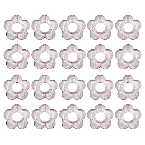 LAMDNL 20 Stück Acryl-Hohlperlen mit fünf Blütenblättern, Schmuck, Acryl, Blumenperlen, handgefertigt, Schmuckherstellung, lose Abstandshalter, ausgehöhlte Perlen, Wie beschrieben von LAMDNL