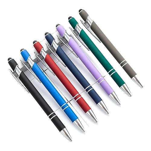 LAMDNL Kugelschreiber mit Spitze, 7 Stück Klicks, Kugelschreiber für Touchscreens, 2-in-1-Kugelschreiber, Spitze, Kugelschreiber, einziehbarer Kugelschreiber, glatter Stift von LAMDNL