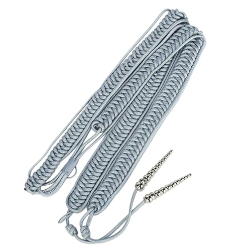 LAMDNL Professionelle Uniform-Epauletten, Geflecht, Kapitän, Uniform, Schulterklappe, Kordel für Bühnendarsteller, Einheitsgröße, Grau LAMDNL Professionelle Uniform-Epauletten, Geflecht, Kapitän, Uniform, Schulterklappe, Kordel für Bühnendarsteller, Einheitsgröße, Grau von LAMDNL