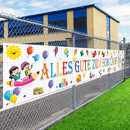 LAMEK Alles Gute Zum Schulanfang Banner 300x50cm Einschulung Willkommen Girlande Banner Schuleinführung Extra Lange Hintergrund Schulkind Schulstart Deko für Schultag Jungen Mädchen, Weiß LAMEK Alles Gute Zum Schulanfang Banner 300x50cm Einschulung Willkommen Girlande Banner Schuleinführung Extra Lange Hintergrund Schulkind Schulstart Deko für Schultag Jungen Mädchen, Weiß von LAMEK