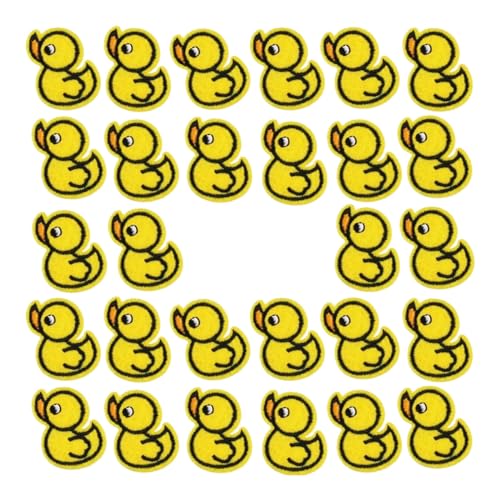 Patches Zum Aufbügeln Kleine Gelbe Ente Sticktuch Aufkleber Gebügelt Albern Niedliche Karikatur Entlein Dekorativen Patch von LAMKUR