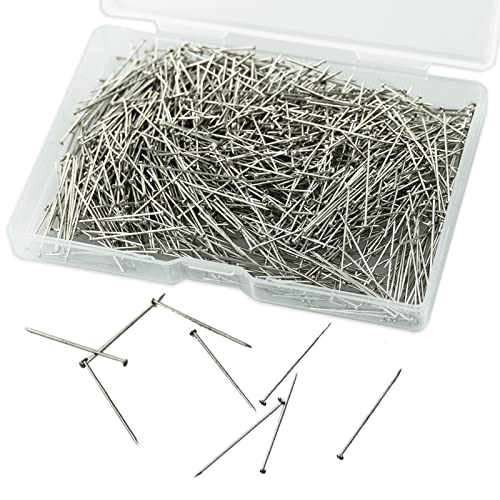 LAMXD 1100 Stück 2,5 cm Nähnadeln, Quiltnadeln, Kleiderherstellung, gerade für Schneider, Schmuck, Kopfnadeln, feine Satin-Nadeln, Nähen und Handwerk. von LAMXD