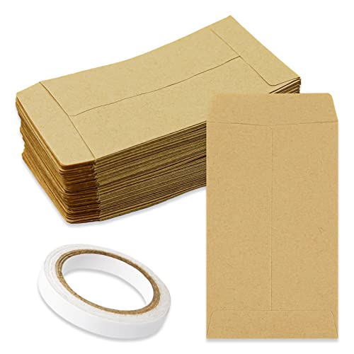 150 Papiertüten Klein Samentütchen 10 x 6 cm Braun Kraftpapier Tüten für Gastgeschenke Hochzeit, Süßigkeiten, Münzen von LAMXD
