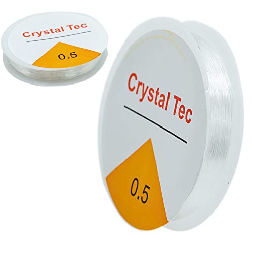 Klare elastische Stretchschnur 0,5 mm 18 Meter elastische Perlenschnur für DIY Schmuckherstellung Halskette Armband Perlenfaden von LAMXD