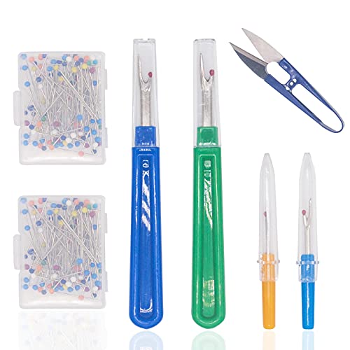 LAMXD 4 Stück Nähen Nahttrenner, Seam Ripper and Thread Remover KitProfessional Groß & Klein Fadentrenner mit Schutzhülle zum Öffnen von Nähten und Säumen,100 Stück Stecknadeln LAMXD 4 Stück Nähen Nahttrenner, Seam Ripper and Thread Remover KitProfessional Groß & Klein Fadentrenner mit Schutzhülle zum Öffnen von Nähten und Säumen,100 Stück Stecknadeln von LAMXD
