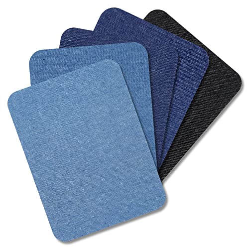 LAMXD 5 Stück Jeans-Flicken zum Aufbügeln, wasserdicht, selbstklebend, zum Aufnähen, Denim, Jeans-Flicken für Kleidung, Jeans, Jacken, 5 Farben, 12,5 x 9,5 cm LAMXD 5 Stück Jeans-Flicken zum Aufbügeln, wasserdicht, selbstklebend, zum Aufnähen, Denim, Jeans-Flicken für Kleidung, Jeans, Jacken, 5 Farben, 12,5 x 9,5 cm von LAMXD