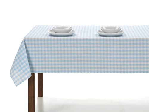 LAN&LAN – Rechteckige, Karierte Tischdecke, Tischtuch für drinnen und draußen; Essen, Garten, Camping, Sand und Picknick. Mit verschieden Größen und Modellen zur Auswahl (Himmelblau, 140 x 100) von LAN&LAN