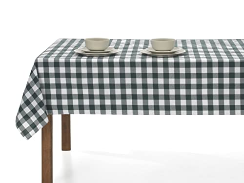 LAN&LAN - Vichy rechteckige Tischdecke, waschbar, herrlich für drinnen und draußen, ideal für Picknicks und Treffen im Freien (Grün, 140 x 250) von LAN&LAN