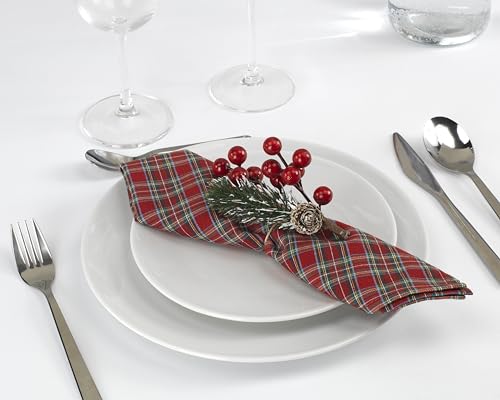 LAN&LAN - tischdecke Weihnachten, für große rechteckige Tische, weihnachtstischdecke große Karos mit DREI verschiedenen Größen zur Auswahl (Klein Bilder, 6 Serviettes) von LAN&LAN