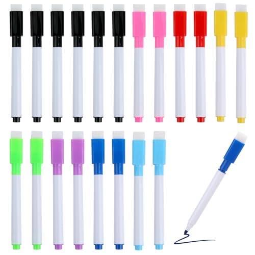 LANAFAY 12PCS Whiteboard Stifte, Whiteboard Marker, 9 Farben, Trocken Marker Abwischbare, Folienstift Abwischbar, Geruchsarmer mit Erase für Büro, Schule, Zuhause LANAFAY 12PCS Whiteboard Stifte, Whiteboard Marker, 9 Farben, Trocken Marker Abwischbare, Folienstift Abwischbar, Geruchsarmer mit Erase für Büro, Schule, Zuhause von LANAFAY