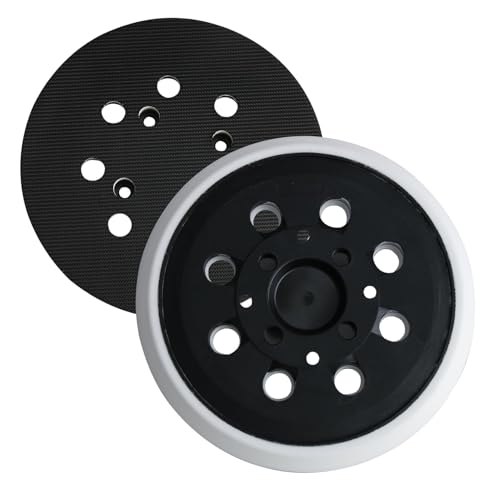 LANAFAY Schleifteller 125 mm Klett Stützteller mit 8 Löchern und 4 Öffnungen für Bosch,(mittelhart, Zubehör für Exzenterschleifer PEX 300/400 AE / 4000 AE), Schleifteller Stützteller aus PU, 5 Zoll von LANAFAY