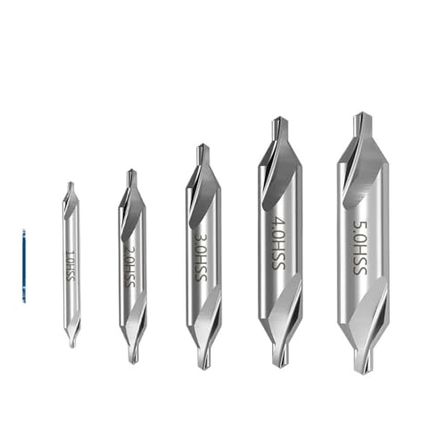 HSS Kombinierte Zentrierbohrer 60-Grad-Senker Winkelbit-Set 1,0 mm,5 2, 3, Metallbohrer(5pc) von LANAPPTLTG
