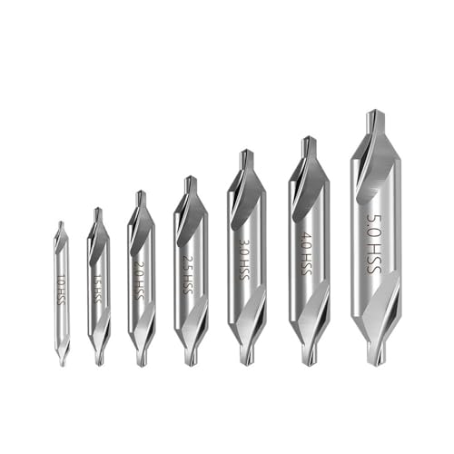 HSS Kombinierte Zentrierbohrer 60-Grad-Senker Winkelbit-Set 1,0 mm,5 2, 3, Metallbohrer(7pc) von LANAPPTLTG