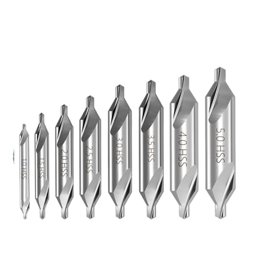 HSS Kombinierte Zentrierbohrer 60-Grad-Senker Winkelbit-Set 1,0 mm,5 2, 3, Metallbohrer(8pc) von LANAPPTLTG
