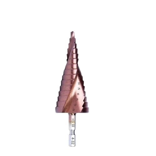 M35 5% Kobalt HSS Stufenbohrer CO HSSCO Hochgeschwindigkeitsstahl Kegel Sechskantschaft Metallbohrer Werkzeugsatz Lochschneider Passend for Edelstahl(4-32mm) von LANAPPTLTG