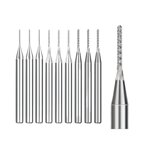 PCB Fräser 0,8mm,9mm 1,0mm,1mm,2mm Wolfram Stahl Hartmetall-Schaftfräser Gravur Bits CNC Router Bit(10pcs 1.2mm) von LANAPPTLTG