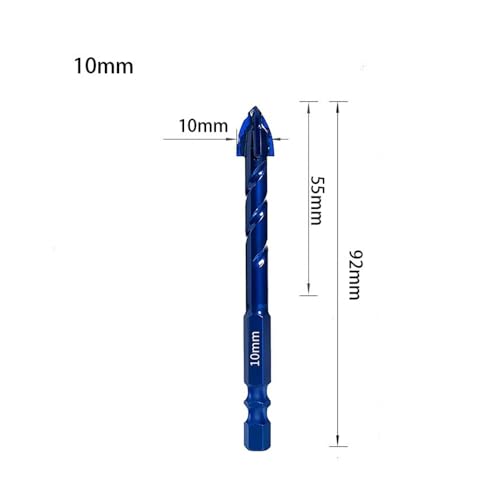 Steinbohrer-Sets, 6–14 mm, Betonbohrer-Sets, passend for Fliesen, Glas, Ziegel, Beton, Keramik, Kunststoff, Holz, verbesserte gezackte(1Pcs 10mm) von LANAPPTLTG