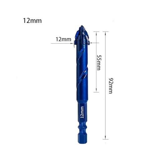Steinbohrer-Sets, 6–14 mm, Betonbohrer-Sets, passend for Fliesen, Glas, Ziegel, Beton, Keramik, Kunststoff, Holz, verbesserte gezackte(1Pcs 12mm) von LANAPPTLTG