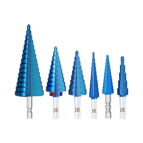 Stufenkegelbohrer, gerade Nut, Stufenbohrer, Sechskantschaft, HSS-Kernlochschneider, 3–13, 4–12/20/22/32 mm, Metallbohrer(1pc 3-13) von LANAPPTLTG