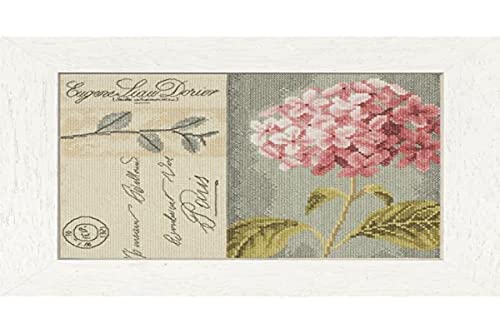 LANARTE PN Zählmusterpackung Hortensien Kreuzstichpackung, Baumwolle, Mehrfarbig, 28 x 20 x 0.3 cm von Lanarte