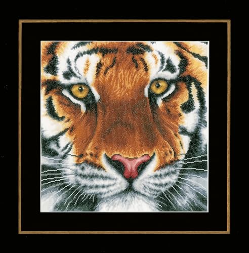 LANARTE PN Zählmusterpackung Tiger Aida Kreuzstichpackung, Baumwolle, Mehrfarbig, 35 x 34 x 0.3 cm von Lanarte