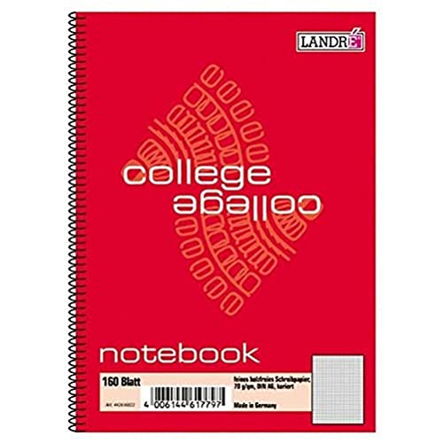 LANDRÉ 100050631 Notebook "college" DIN A6, 160 Blatt, kariert von LANDRE