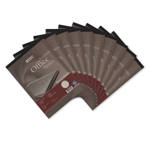 LANDRÉ Recycling gefälzelter Notizblock A4, 50 Blatt, kariert, 10 Stück von LANDRÉ