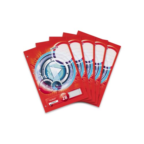 Landré Schulblock A4 kariert, Lineatur 28, 50 Blatt, kopfverleimt, rot, 5 Stück Landré Schulblock A4 kariert, Lineatur 28, 50 Blatt, kopfverleimt, rot, 5 Stück von LANDRÉ