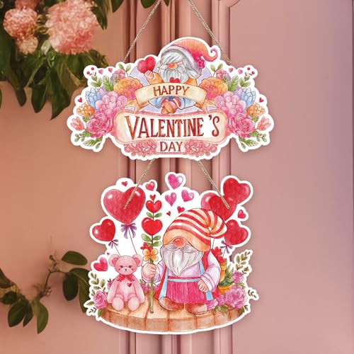 LANGFON 2 Stück Valentinstag-Hängeschilder für Haustür, Zwerg, Happy Valentine's Day, hängende Banner für Valentinstag, Dekoration, Heimdekoration, Innen- und Außenbereich, Hochzeit, Party, Zubehör, LANGFON 2 Stück Valentinstag-Hängeschilder für Haustür, Zwerg, Happy Valentine's Day, hängende Banner für Valentinstag, Dekoration, Heimdekoration, Innen- und Außenbereich, Hochzeit, Party, Zubehör, von LANGFON