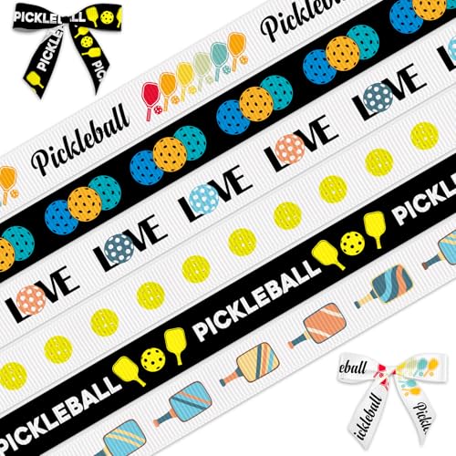 LANGFON Pickleball-Band für Sport-Turniere, Dekoration, 18 Meter, Ripsband für Team-Party, Dekoration, Geschenke, Verpackung, Spieler, Geschenkkorb, Trophäe, Auszeichnung, Partyzubehör, 6 Stück von LANGFON