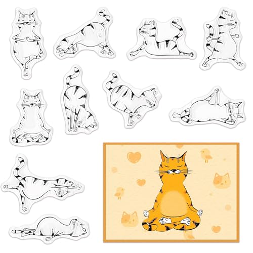 LANGFON Transparente Stempel für Kartenherstellung, orangefarbene Katzen, Yoga, Gummistempel, niedliches Tier, Kätzchen, Katzen, transparente Silikondichtungen für Geschenkkarte, DIY, Scrapbooking, LANGFON Transparente Stempel für Kartenherstellung, orangefarbene Katzen, Yoga, Gummistempel, niedliches Tier, Kätzchen, Katzen, transparente Silikondichtungen für Geschenkkarte, DIY, Scrapbooking, von LANGFON