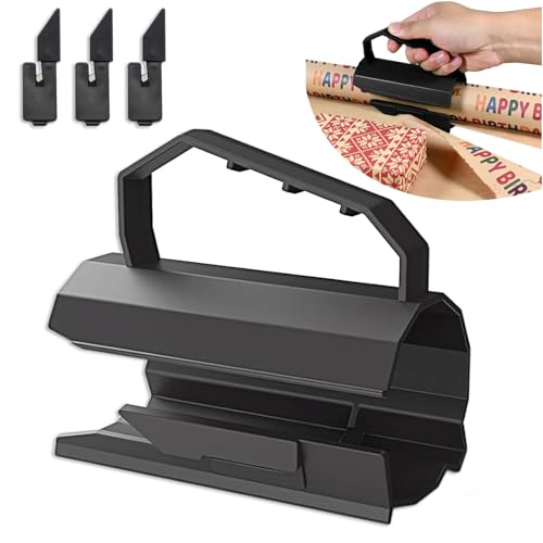 LANGNIDORIS Geschenkpapier Schneider für Rollen, Geschenkpapierschneider, Wrapping Paper Cutter, Tragbare Sliding Geschenkpapier Cutter für Weihnachten, Geburtstag, Valentinstag (1Rollen & 3Klingen) LANGNIDORIS Geschenkpapier Schneider für Rollen, Geschenkpapierschneider, Wrapping Paper Cutter, Tragbare Sliding Geschenkpapier Cutter für Weihnachten, Geburtstag, Valentinstag (1Rollen & 3Klingen) von LANGNIDORIS