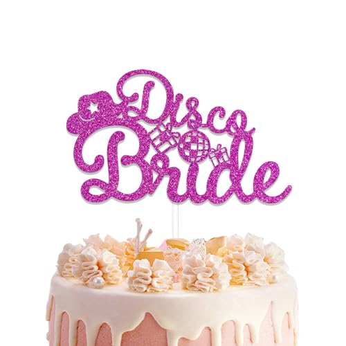 Disco Bride Cake Topper, Disco Bachelorette Party Dekorationen, Bride to Be, Dancing Bridal Shower Wedding Engagement Hen Party Supplies Rose Red von LANKBACK