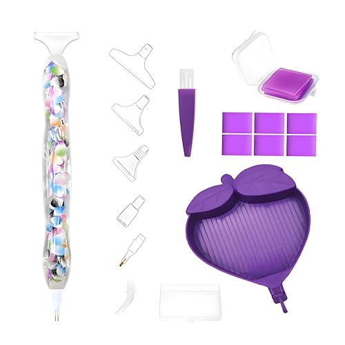 LANKYBOX Diamond Painting Zubehör Stift, DIY Dot Drill Art Pen mit Klebstoff, Schalen, Tonboxen, 6 Styles 5d Drill Pen Ersatzköpfe Metal Pen Tip für Diamond Painting Pen Kits (Sea Shells) von LANKYBOX