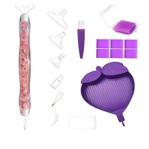 LANKYBOX Resin Diamond Painting Pen, Dot Drill Art Pen with Glue Clay, Trays, Clay Boxes and Various Tips, Diamond Painting Art Tools Accessories for DIY Hobby (Pink Flowers) von LANKYBOX