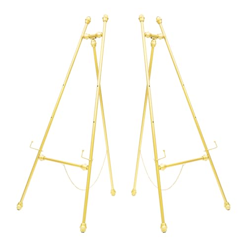 LANNADD Willkommensschild Hochzeit, 2 Stücke Display Ständer für Hochzeitsschild & Poster, Gold Hochzeit aus Metall, 50 * 62 * 118cm2-Pack LANNADD Willkommensschild Hochzeit, 2 Stücke Display Ständer für Hochzeitsschild & Poster, Gold Hochzeit aus Metall, 50 * 62 * 118cm2-Pack von LANNADD