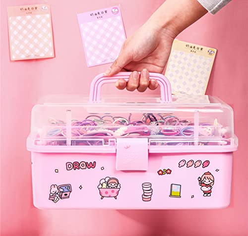 LANPEW Craft Organizer und Aufbewahrungsbox,Aufbewahrungsbox für Kinderhaarschmuck,33 cm,3-lagig,multifunktional,Näh-Organisationsbox mit Griff, Haarspange und niedliche Schmuckschatulle rosa LANPEW Craft Organizer und Aufbewahrungsbox,Aufbewahrungsbox für Kinderhaarschmuck,33 cm,3-lagig,multifunktional,Näh-Organisationsbox mit Griff, Haarspange und niedliche Schmuckschatulle rosa von LANPEW