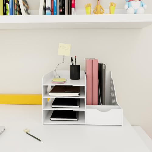 Ordner-Organizer, Bürodokumente für die Empfangsschule im Büro, Organizer für Briefpapier, für Zuhause, Schule, 40 x 31 x 25 cm – Weiß (2 Stück) von LANTUS